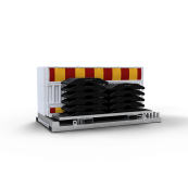 SET | with 10 panel fences | and 11 base plates | on storage and transport traverse | ohne Lampenadapter | with red/yellow foil, type RA1/A | type of barrier ULTRA white